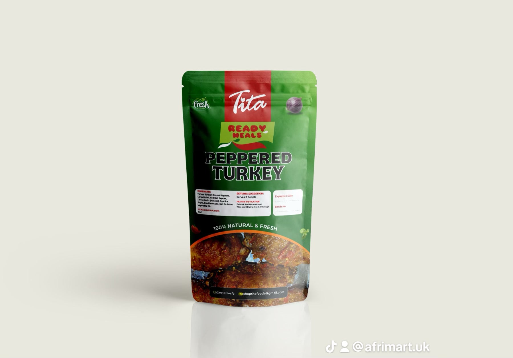 Delicious Frozen Peppered  Mid-Wings Turkey 2pcs (600g -750g) Spice level - Mild