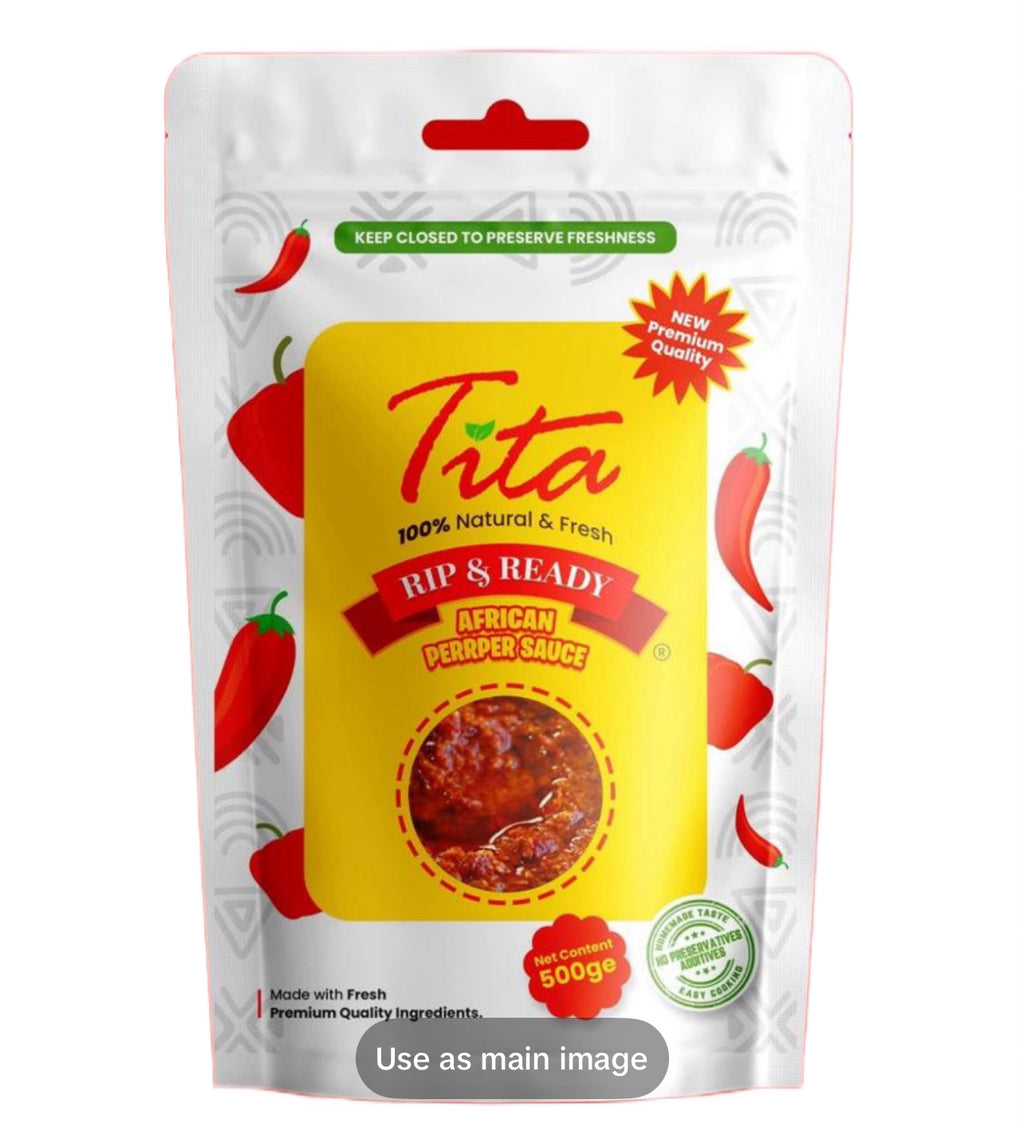RIP & READY AFRICAN GREEN & RED PEPPER SAUCE  500g ( Spice level - Mild ) - Red